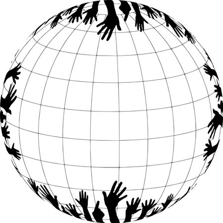 Vector silhouette of Globe on white backgroundのイラスト素材