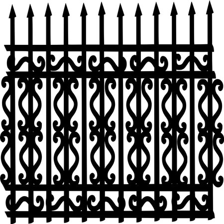 Vector silhouette of Fence on white backgroundのイラスト素材