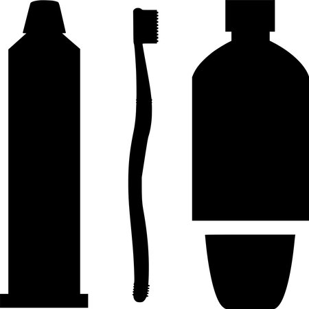 Vector silhouette of Toothbrush on white backgroundのイラスト素材