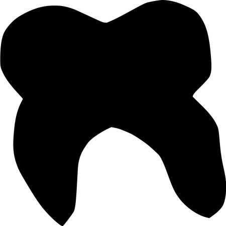 Vector silhouette of Tooth on white backgroundのイラスト素材