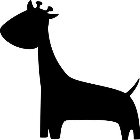 Vector silhouette of Giraffe on white backgroundのイラスト素材