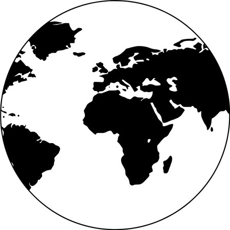 Vector silhouette of Globe on white backgroundのイラスト素材