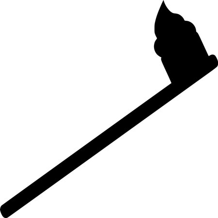 Vector silhouette of Toothbrush on white backgroundのイラスト素材