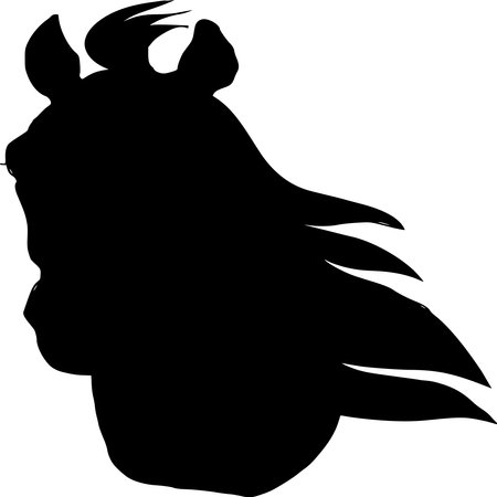 Vector silhouette of Horse on white backgroundのイラスト素材
