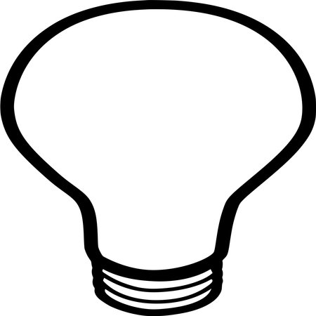 Vector silhouette of Light Bulb on white backgroundのイラスト素材