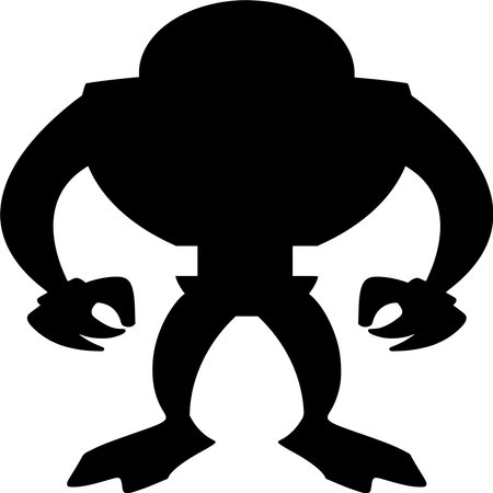 Vector silhouette of Robot on white backgroundのイラスト素材