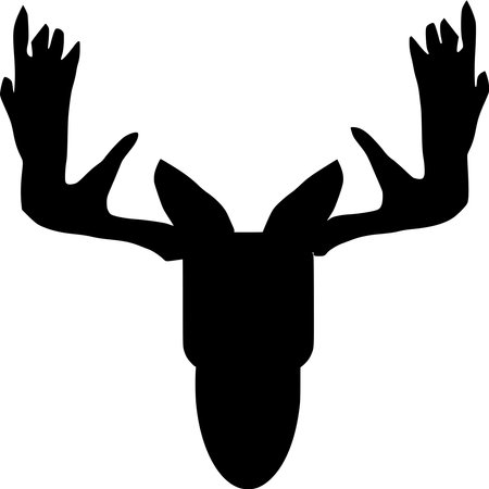Vector silhouette of Moose on white backgroundのイラスト素材