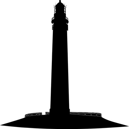 Vector silhouette of Lighthouse on white backgroundのイラスト素材
