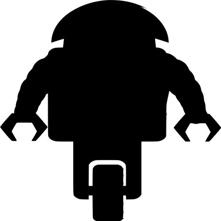Vector silhouette of Robot on white backgroundのイラスト素材