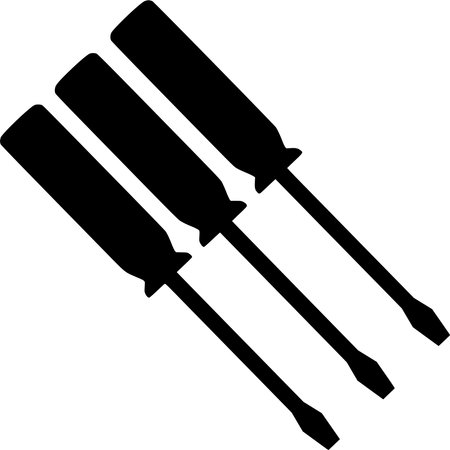 Vector silhouette of Screwdrier on white backgroundのイラスト素材