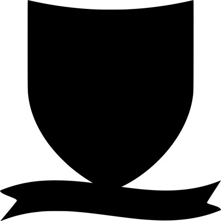 Vector silhouette of Shield on white backgroundのイラスト素材