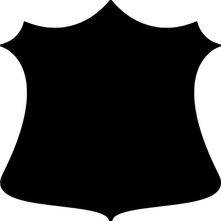 Vector silhouette of Shield on white backgroundのイラスト素材