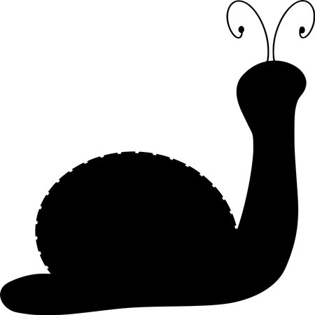 Vector silhouette of Snail on white backgroundのイラスト素材