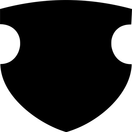 Vector silhouette of Shield on white backgroundのイラスト素材