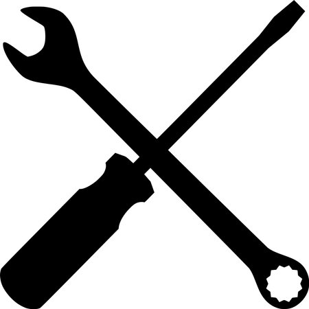 Vector silhouette of Screwdrier on white backgroundのイラスト素材