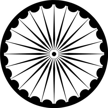 Vector silhouette of Wheel on white backgroundのイラスト素材