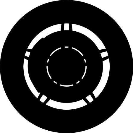 Vector silhouette of Wheel on white backgroundのイラスト素材