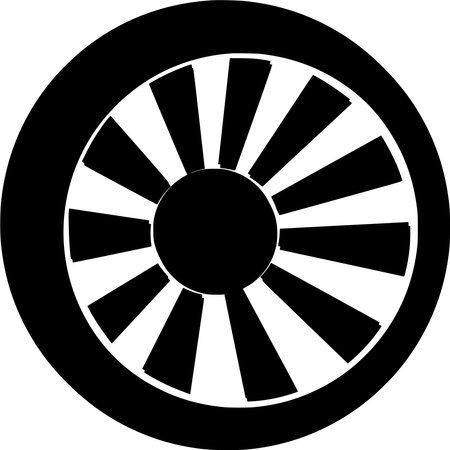 Vector silhouette of Wheel on white backgroundのイラスト素材