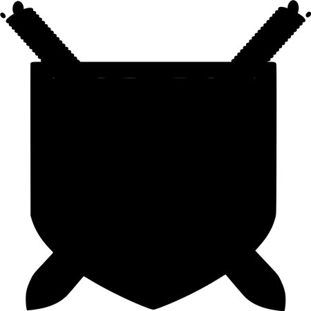 Vector silhouette of Shield on white backgroundのイラスト素材