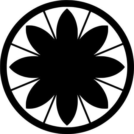 Vector silhouette of Wheel on white backgroundのイラスト素材