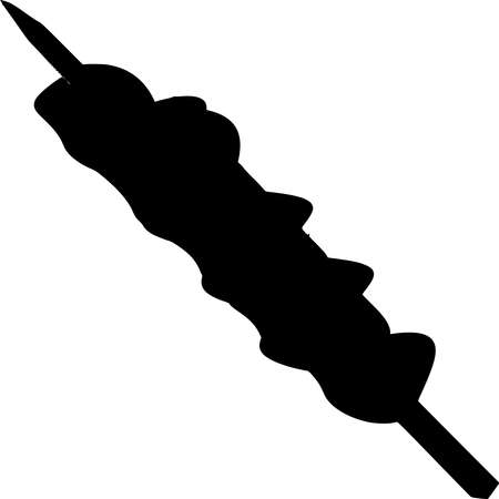 Vector silhouette of BBQ on white backgroundのイラスト素材