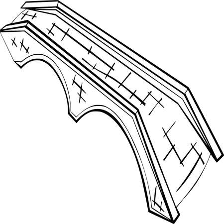 Vector silhouette of Bridge on white backgroundのイラスト素材