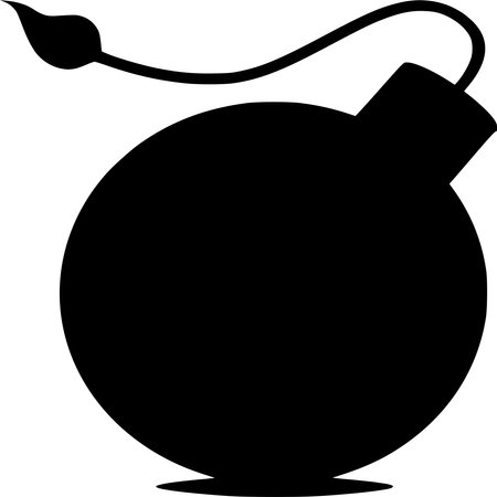 Vector silhouette of Bomb on white backgroundのイラスト素材