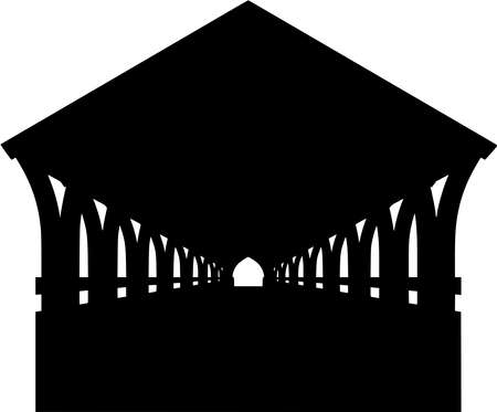 Vector silhouette of Bridge on white backgroundのイラスト素材