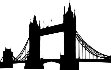 Vector silhouette of Bridge on white backgroundのイラスト素材