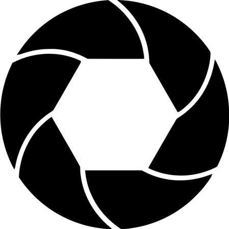 Vector silhouette of Camera Shutter on white backgroundのイラスト素材