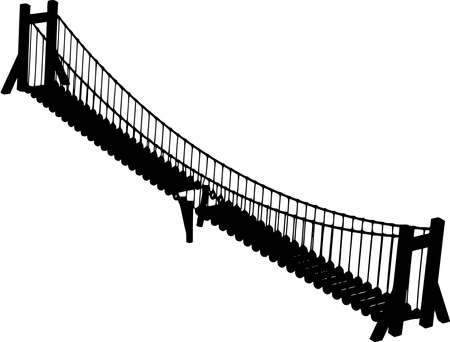 Vector silhouette of Bridge on white backgroundのイラスト素材