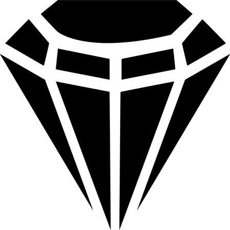 Vector silhouette of Diamond on white backgroundのイラスト素材