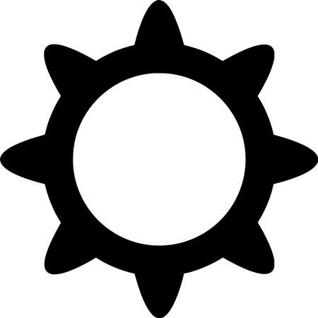 Vector silhouette of Gear on white backgroundのイラスト素材