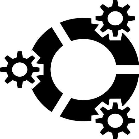 Vector silhouette of Gear on white backgroundのイラスト素材
