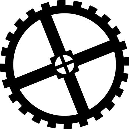 Vector silhouette of Gear on white backgroundのイラスト素材