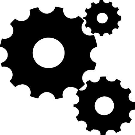 Vector silhouette of Gear on white backgroundのイラスト素材