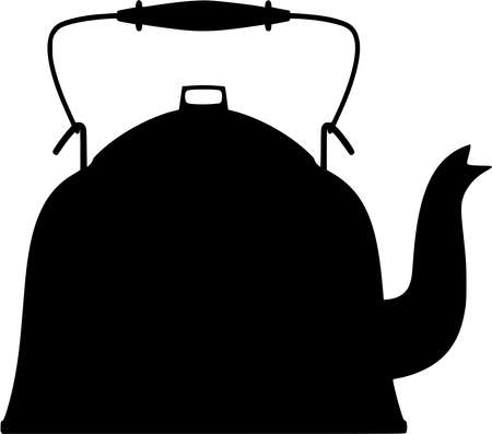 Vector silhouette of Kettle on white backgroundのイラスト素材