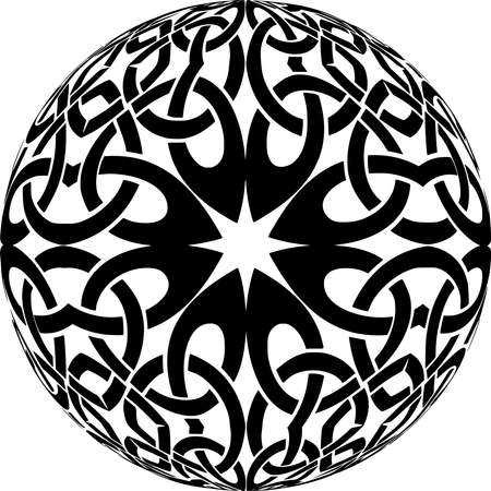 Vector silhouette of Mandala on white backgroundのイラスト素材