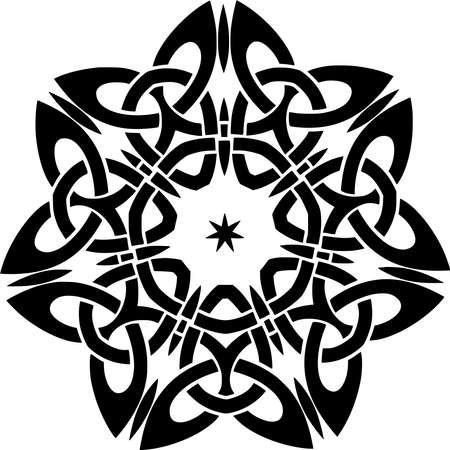 Vector silhouette of Mandala on white backgroundのイラスト素材