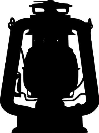 Vector silhouette of Lamp on white backgroundのイラスト素材