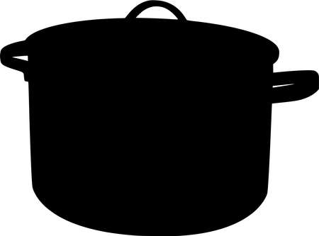 Vector silhouette of Pressure Cooker on white backgroundのイラスト素材