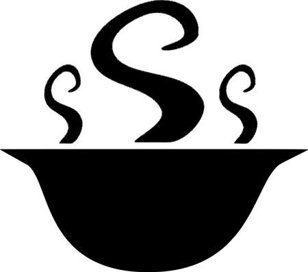 Vector silhouette of Hot Soup on white backgroundのイラスト素材