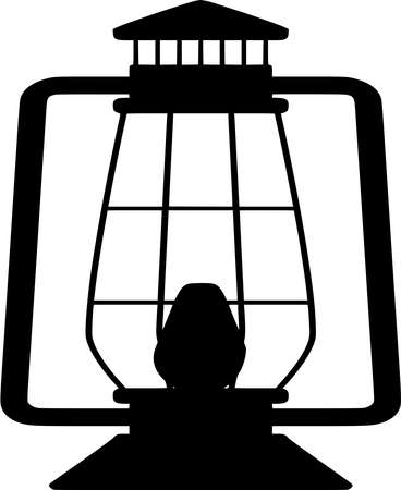 Vector silhouette of Lamp on white backgroundのイラスト素材