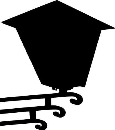 Vector silhouette of Lamp on white backgroundのイラスト素材