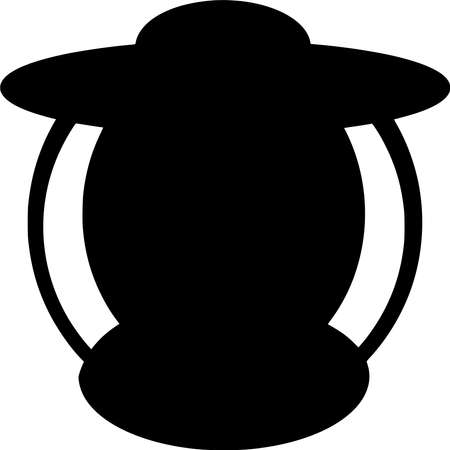 Vector silhouette of Lamp on white backgroundのイラスト素材