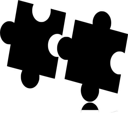 Vector silhouette of Puzzle on white backgroundのイラスト素材