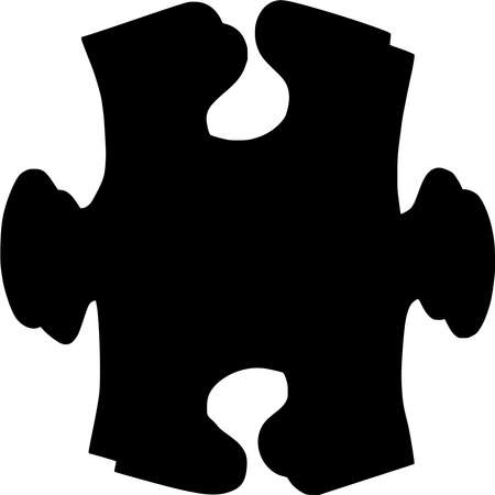 Vector silhouette of Puzzle on white backgroundのイラスト素材