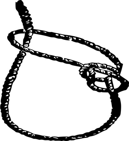 Vector silhouette of Rope Knot on white backgroundのイラスト素材