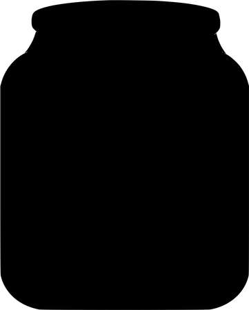 Vector silhouette of Mason Jar on white backgroundのイラスト素材