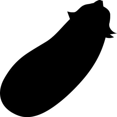 Vector silhouette of Eggplant on white backgroundのイラスト素材